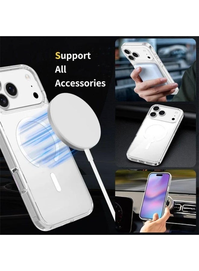جون بولز غطاء حماية شفاف مقاوم للصدمات ومضاد للاصفرار لهاتف iPhone 17 Pro Max، مزود بتقنية MagSafe، وحافظة سيليكون ناعمة لحماية الهاتف من السقوط. - Image 4